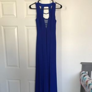 Blue evening dress.